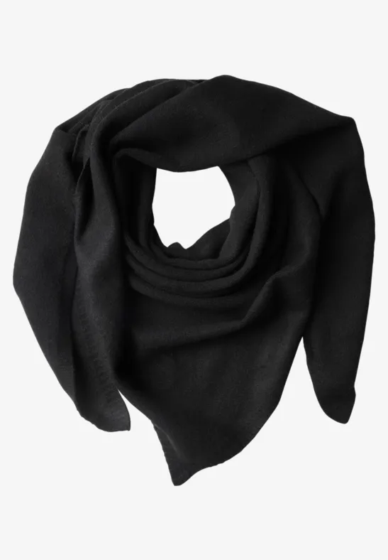 Feinstrick Dreieckstuch in Unifarbe Black