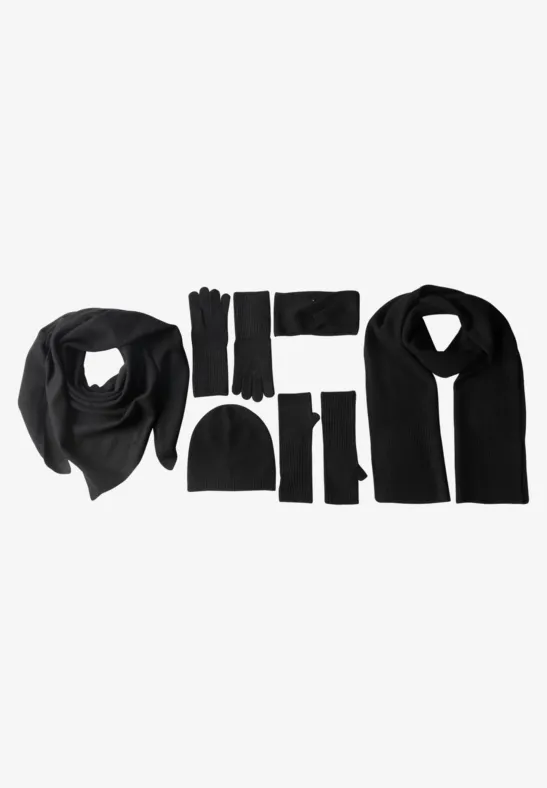 Feinstrick Dreieckstuch in Unifarbe Black