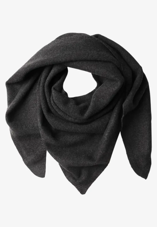 Feinstrick Dreieckstuch in Unifarbe anthracite melange
