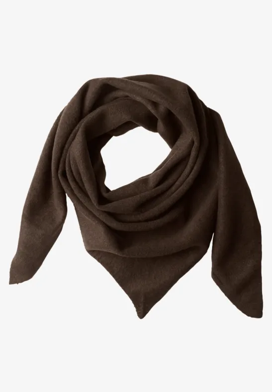 Feinstrick Dreieckstuch in Unifarbe auburn brown mel.