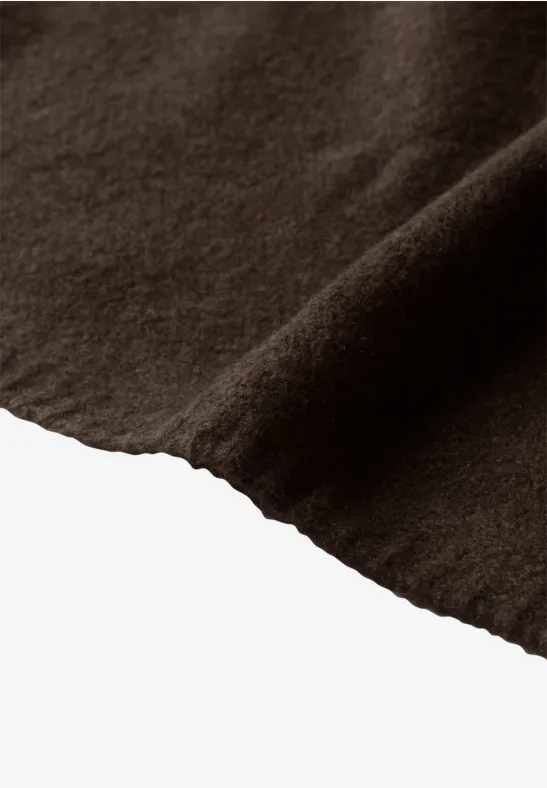 Feinstrick Dreieckstuch in Unifarbe auburn brown mel.