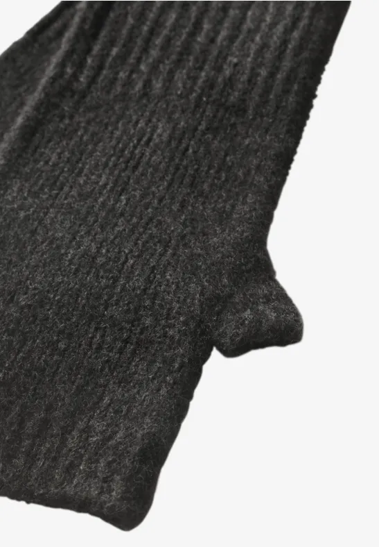 Feinstrick Armwärmer in Unifarbe anthracite melange