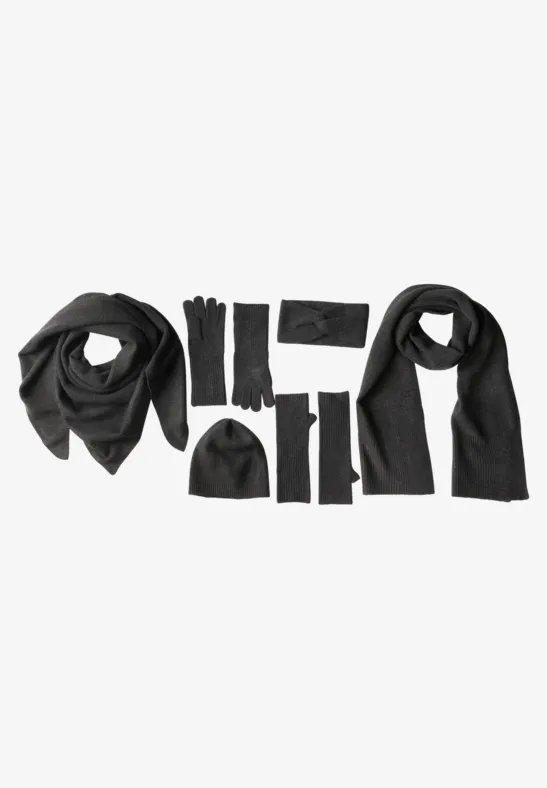 Feinstrick Armwärmer in Unifarbe anthracite melange