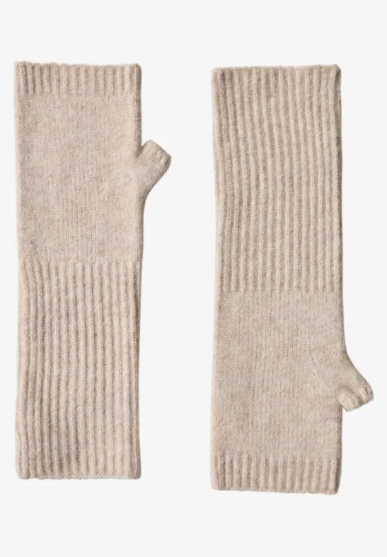 Feinstrick Armwärmer in Unifarbe Soft Sand Mel.