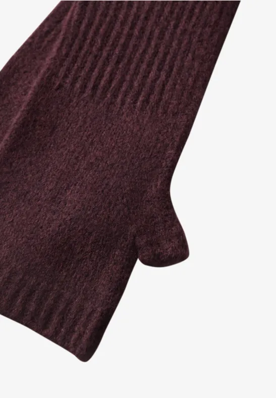 Feinstrick Armwärmer in Unifarbe rustic rouge mel.