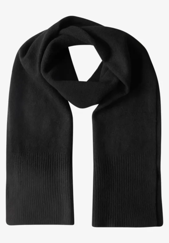 Langer Feinstrickschal in Unifarbe Black