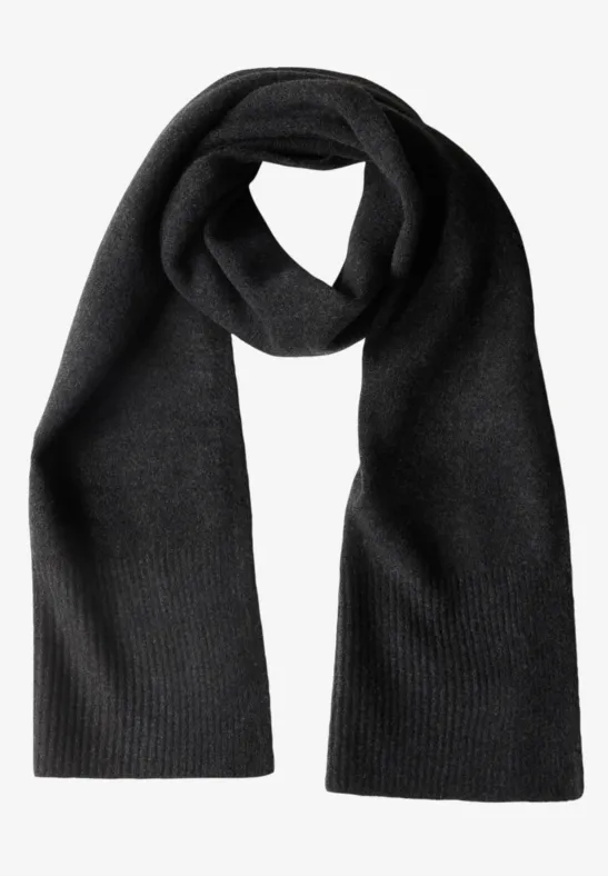Langer Feinstrickschal in Unifarbe anthracite melange