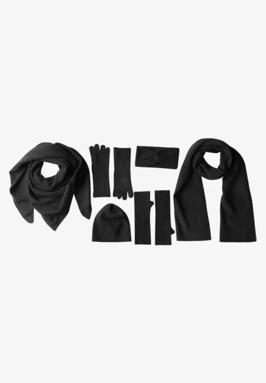 Langer Feinstrickschal in Unifarbe anthracite melange