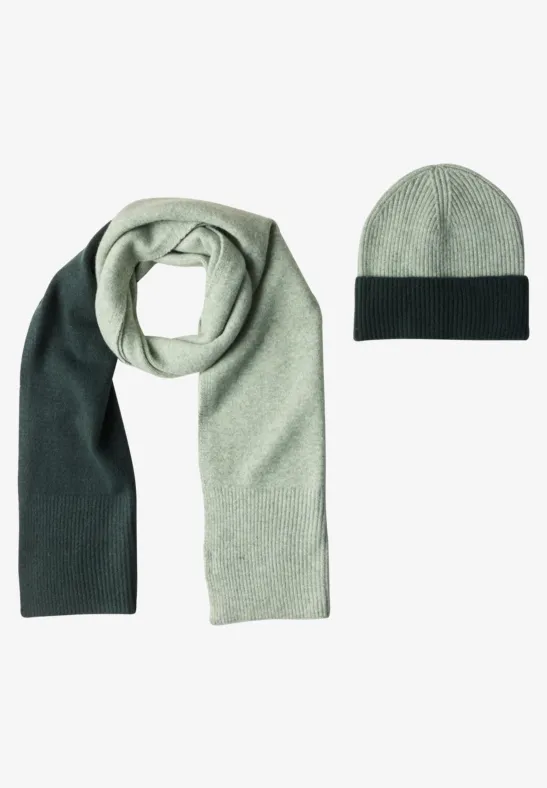 Écharpe en maille fine au look « color block » mossbound green