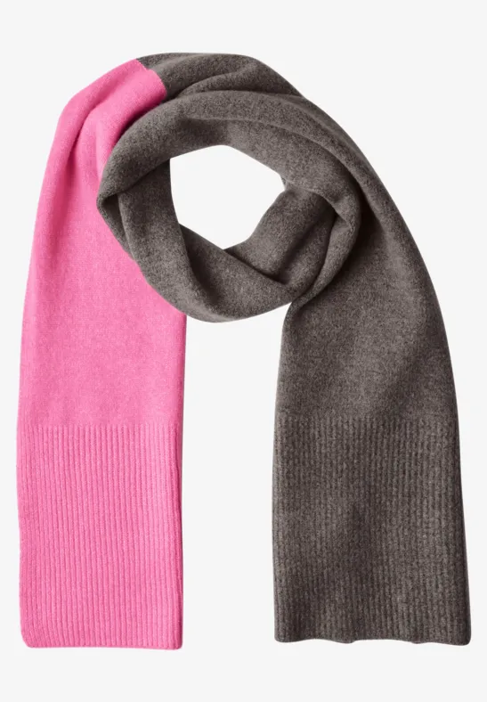 Fijngebreide sjaal in colorblock-stijl warm blush