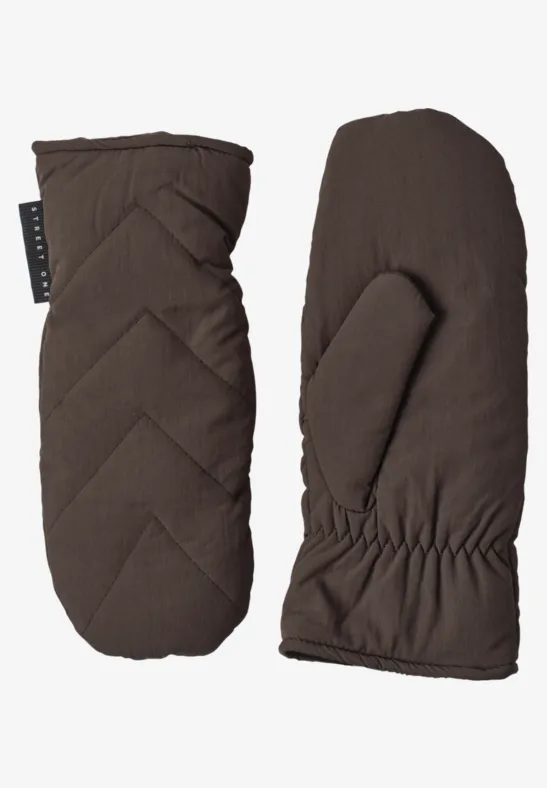 Gefütterte Fäustlinge in Unifarbe auburn brown