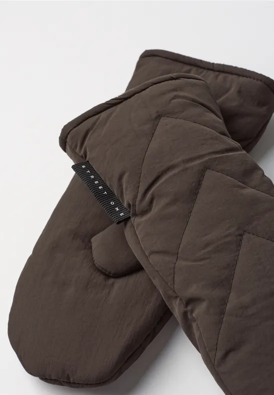 Gefütterte Fäustlinge in Unifarbe auburn brown
