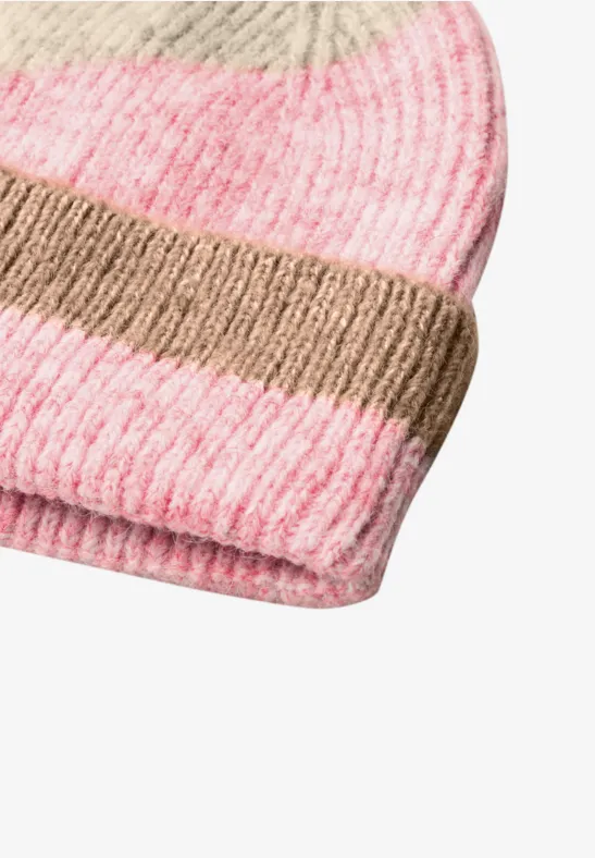 Beanie mit Colorblock-Muster warm blush mel.
