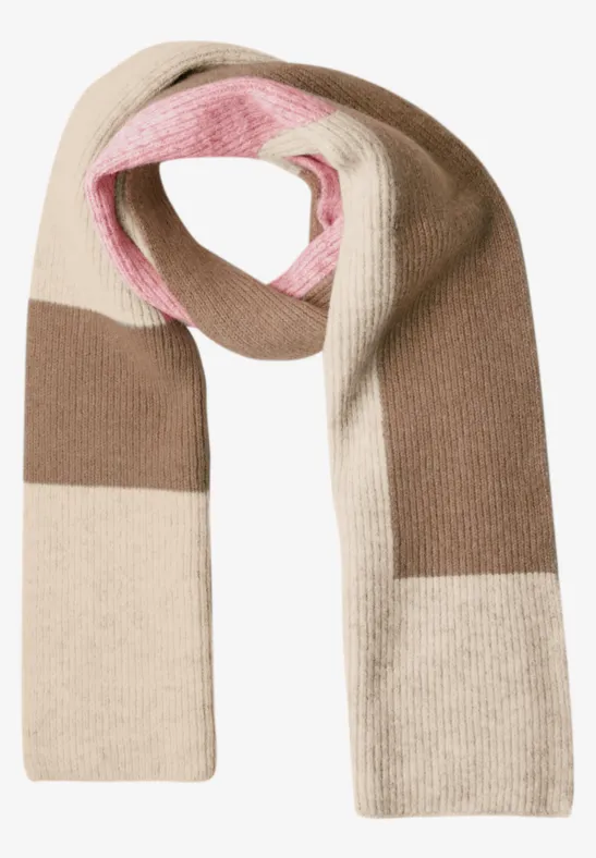 Schal mit Colorblock-Muster warm blush mel.