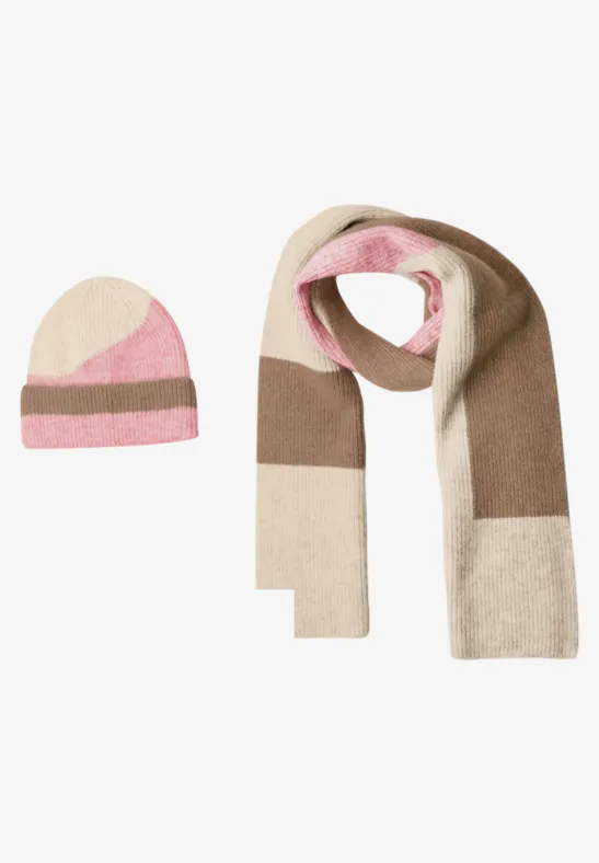 Schal mit Colorblock-Muster warm blush mel.