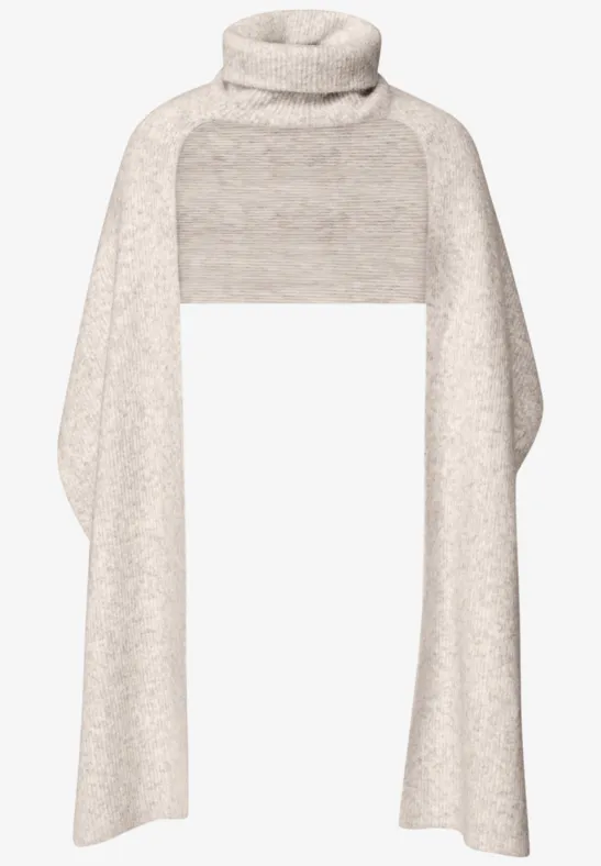 Langer Schal mit Turtle Neck soft sand melange