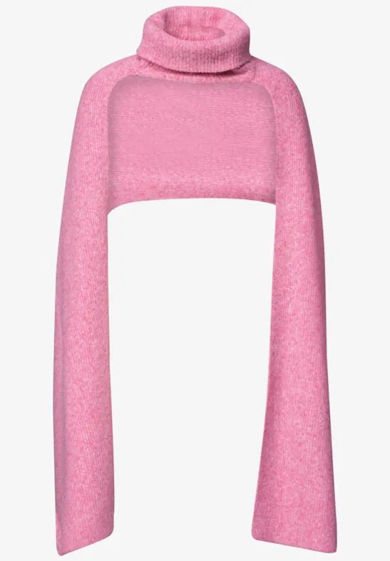 Écharpe longue avec col roulé warm blush mel.