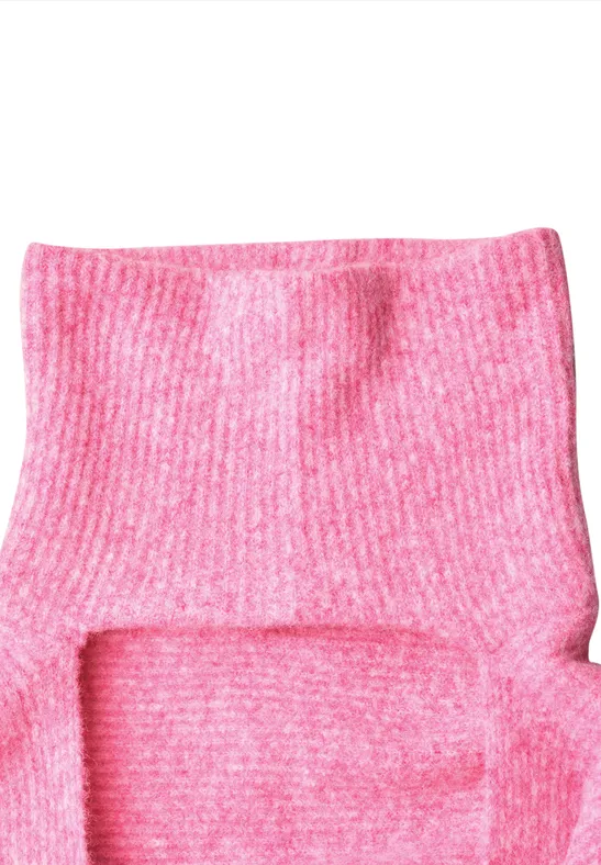 Écharpe longue avec col roulé warm blush mel.