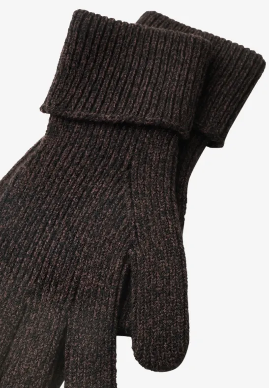Handschuhe in Melange-Optik Black