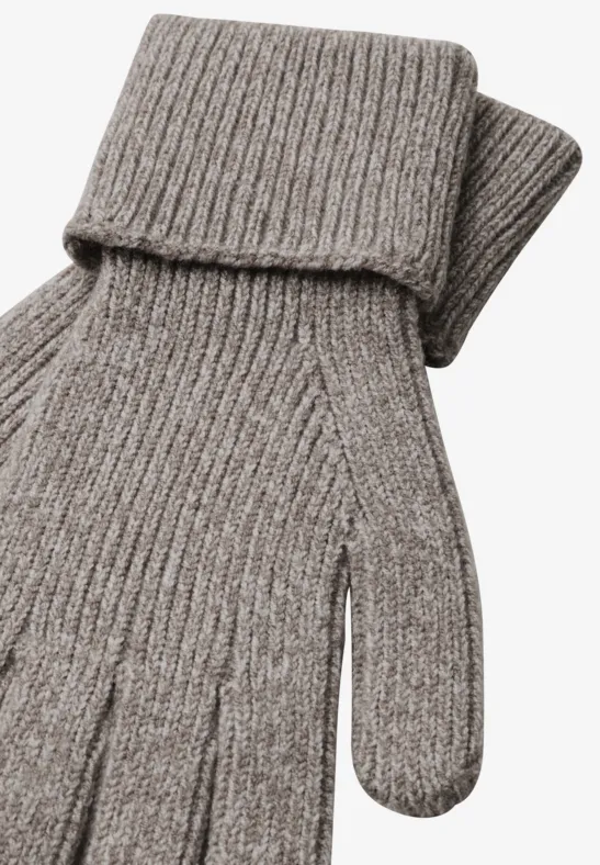 Handschuhe in Melange-Optik Muddy Mocha