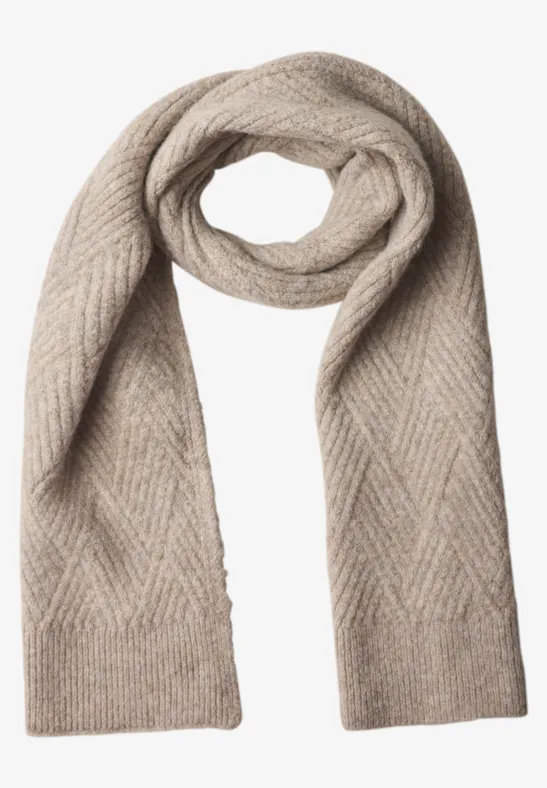Longue écharpe à motif tricoté Muddy Mocha Melange
