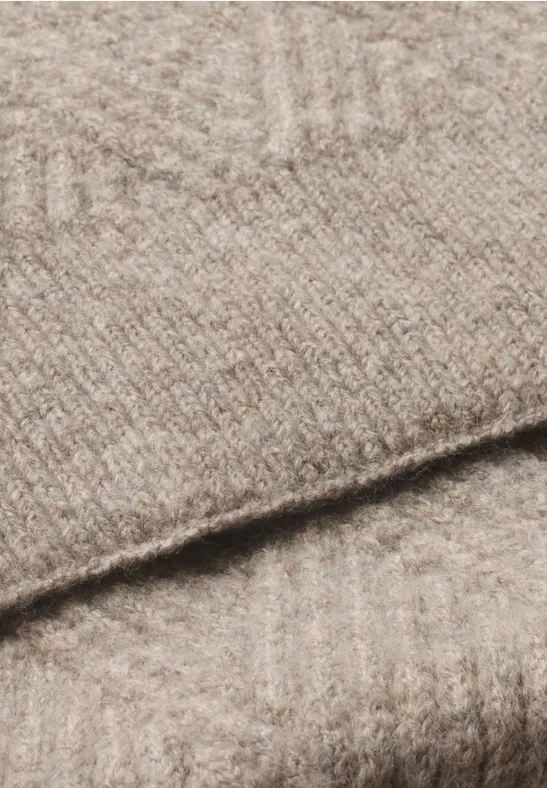 Longue écharpe à motif tricoté Muddy Mocha Melange