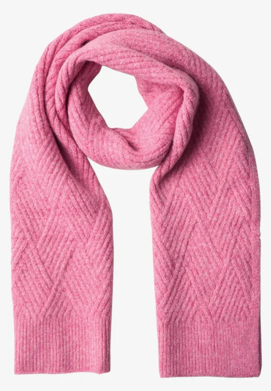 Longue écharpe à motifs tricotés warm blush mel.