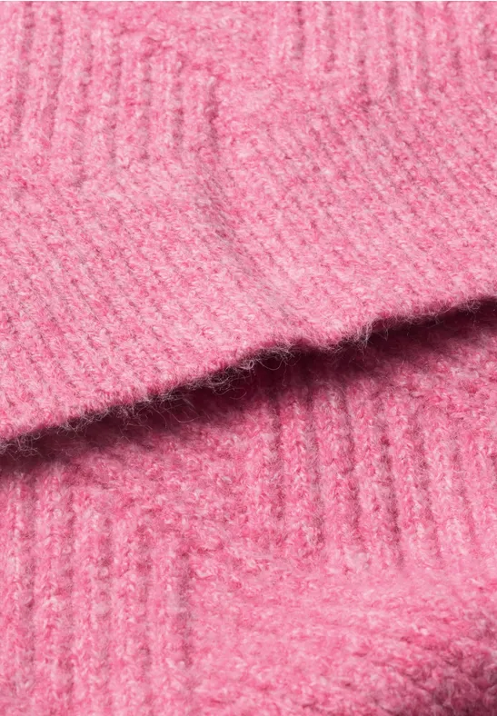 Longue écharpe à motifs tricotés warm blush mel.