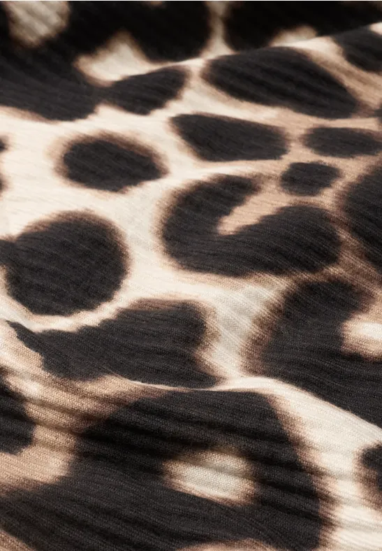 Écharpe plissée à motif léopard smooth stone sand