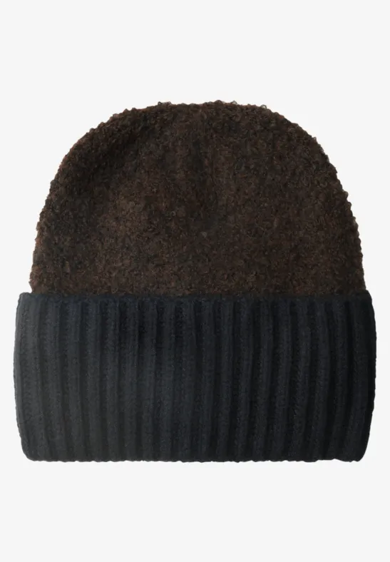 Bonnet en mélange bouclé Black