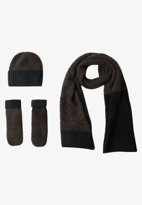 Bonnet en mélange bouclé Black