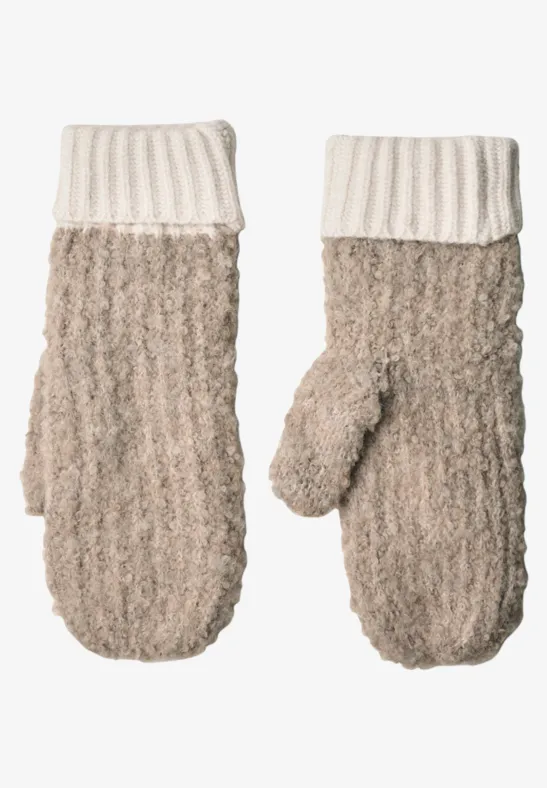 Bouclé-Mix Fäustlinge Muddy Mocha