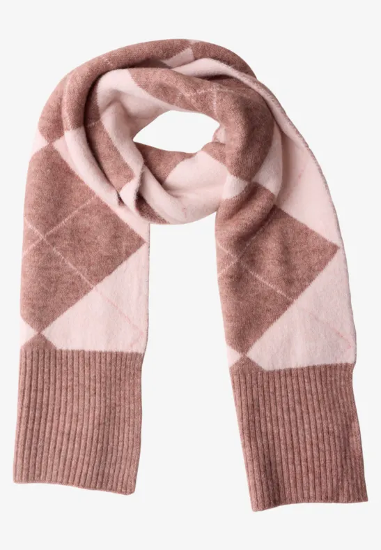 Langer Schal mit Argyle-Muster vintage blush mel.