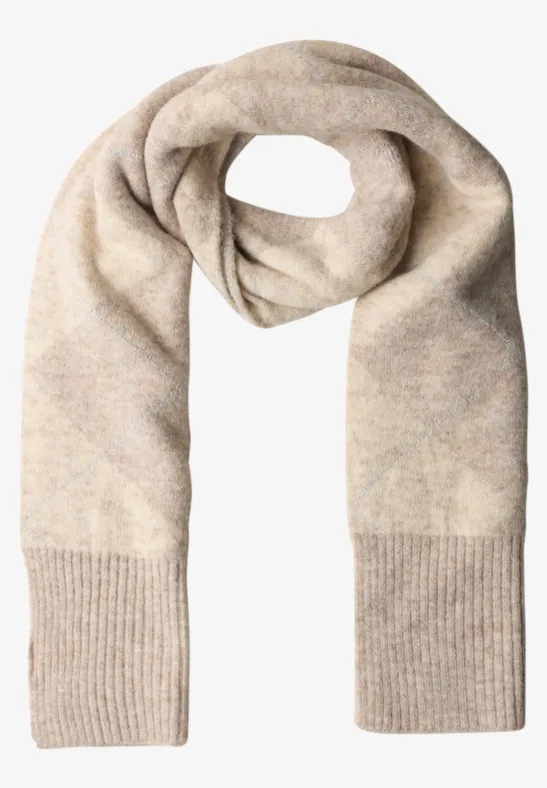 Langer Schal mit Argyle-Muster barley beige mel.