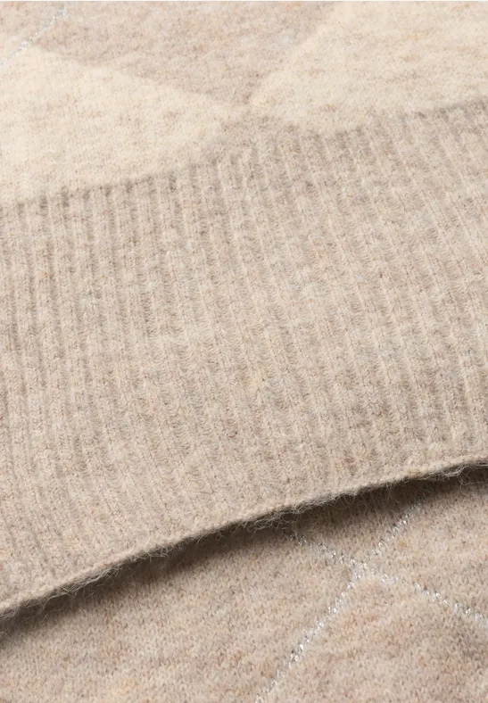 Langer Schal mit Argyle-Muster barley beige mel.