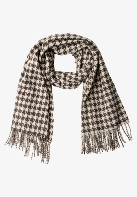 Schal mit Houndstoothmuster und Glitzer auburn brown