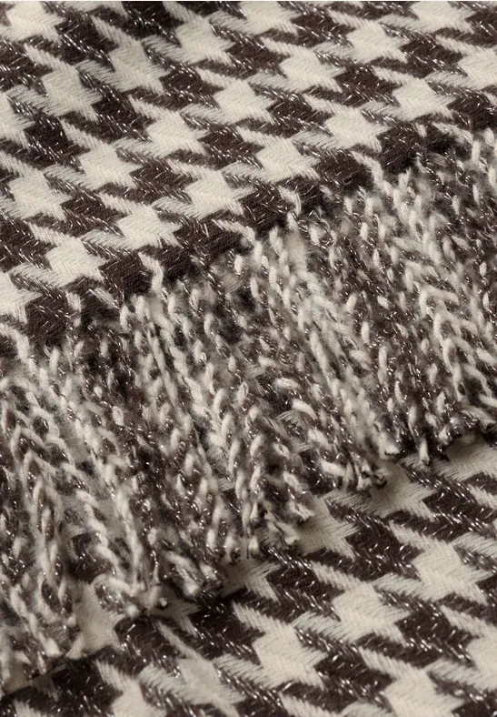 Schal mit Houndstoothmuster und Glitzer auburn brown