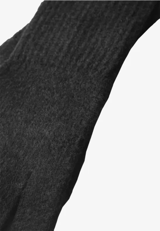 Fijngebreide handschoenen in effen kleur anthracite melange
