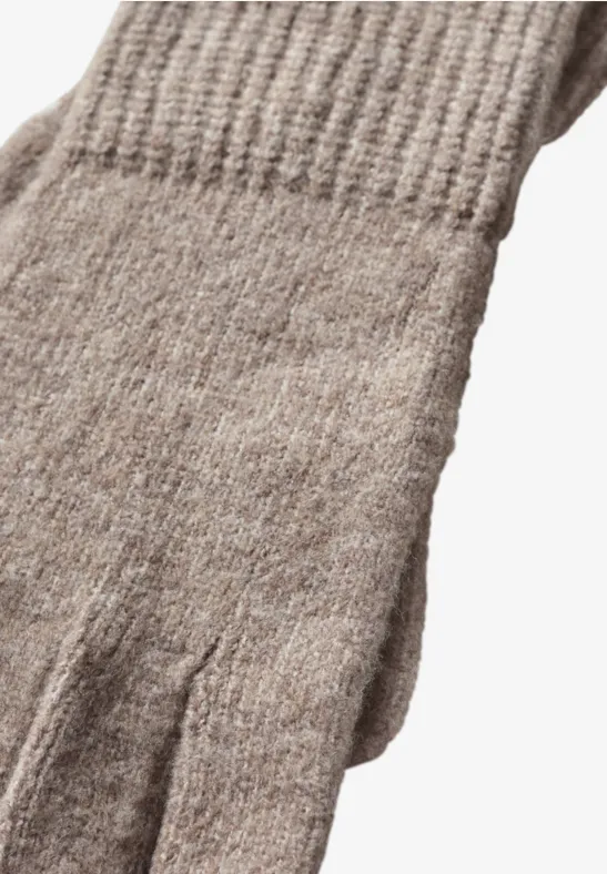 Feinstrick Handschuhe in Unifarbe Sandy Mocca Mel.