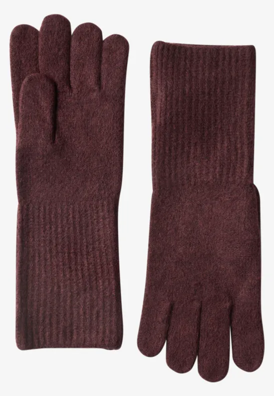 Feinstrick Handschuhe in Unifarbe rustic rouge mel.