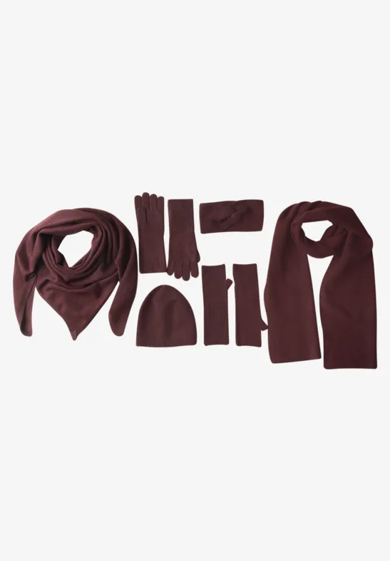 Feinstrick Handschuhe in Unifarbe rustic rouge mel.