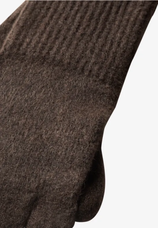 Feinstrick Handschuhe in Unifarbe auburn brown mel.