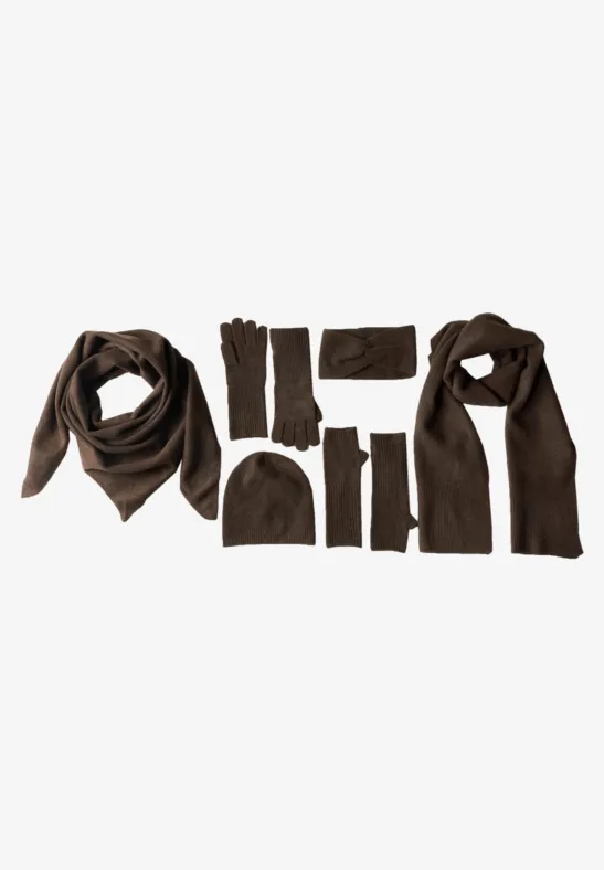 Feinstrick Handschuhe in Unifarbe auburn brown mel.