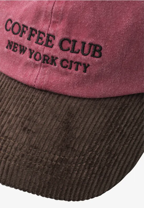 Cap mit Strukturmix und Slogan rustic rouge