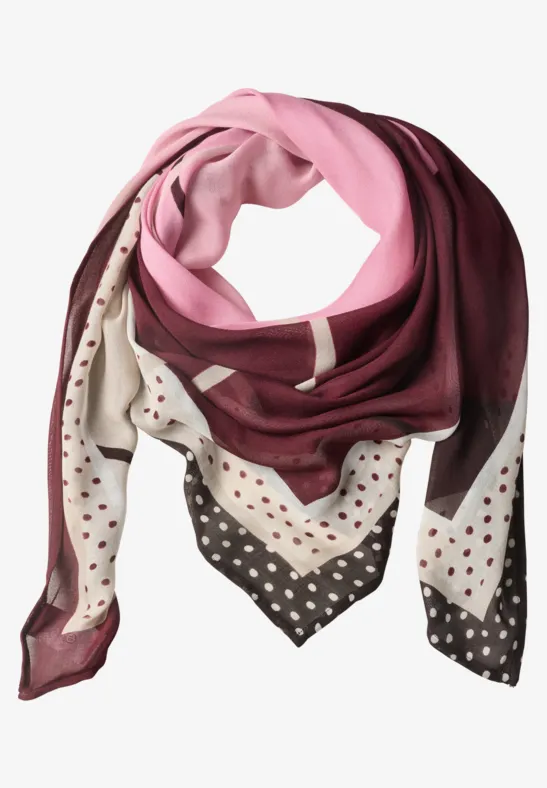 Tuch mit grafischem Muster rustic rouge