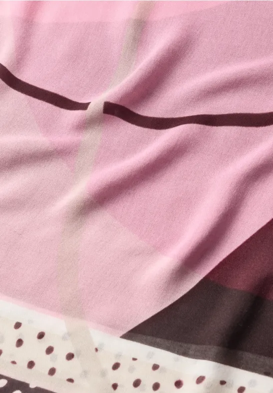Tuch mit grafischem Muster rustic rouge