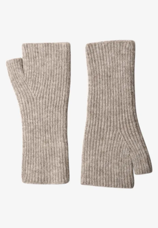 Armwarmers in gemêleerde look barley beige mel.