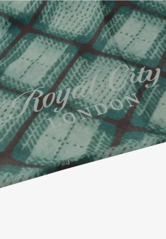 Lange sjaal met ruitjespatroon stormy green