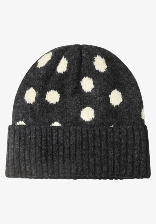 Beanie mit Punktemuster armor grey mel.