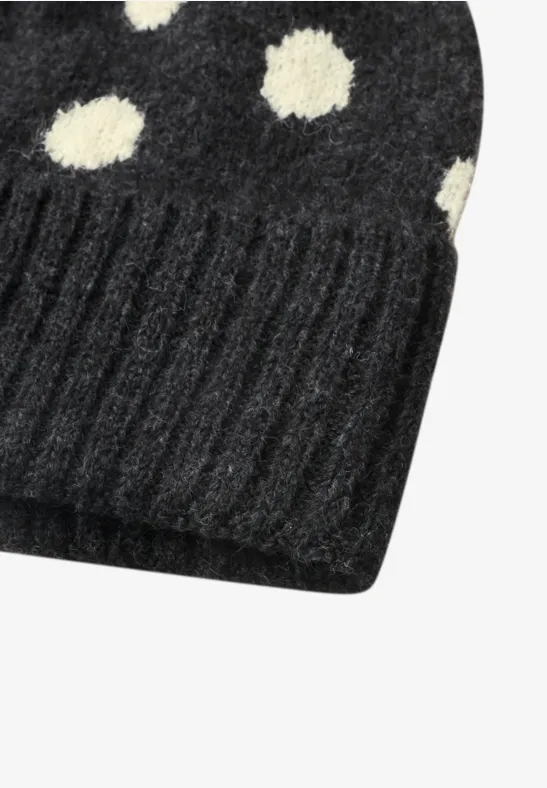 Beanie mit Punktemuster armor grey mel.